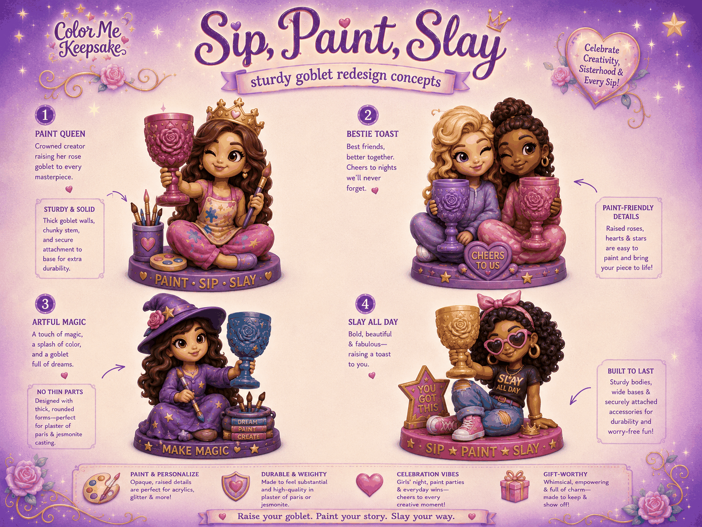 Sip, Paint, Slay Character Collection artwork