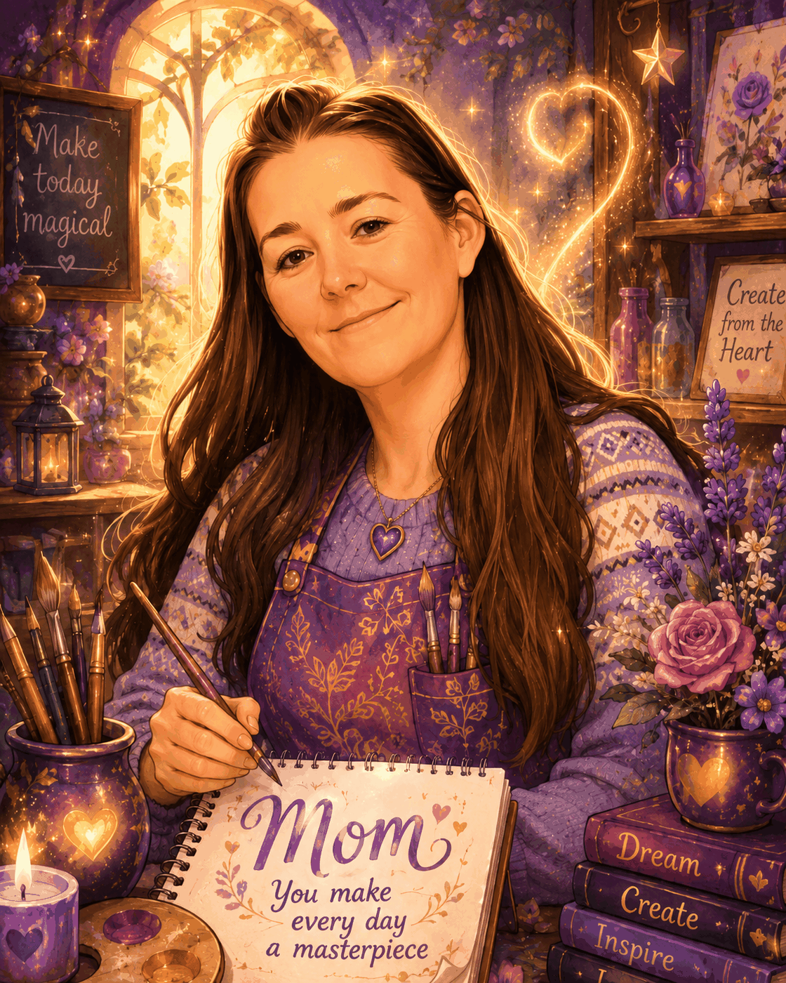 Storybook-style illustration representing Mom