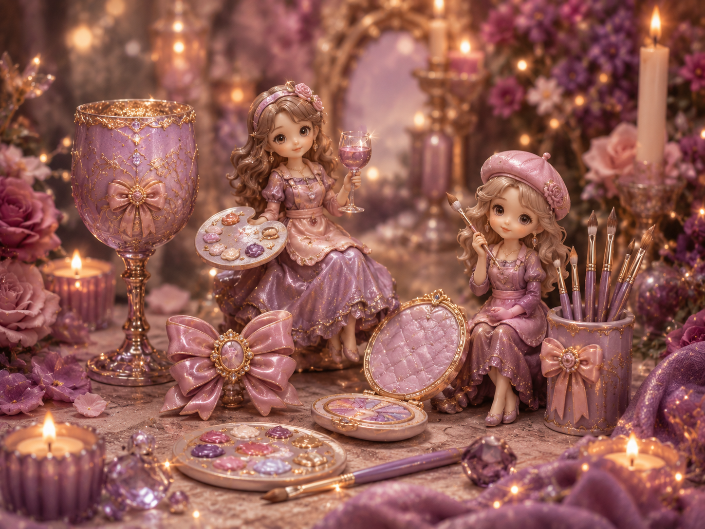 Sip, Paint, Slay sculpted keepsakes preview art