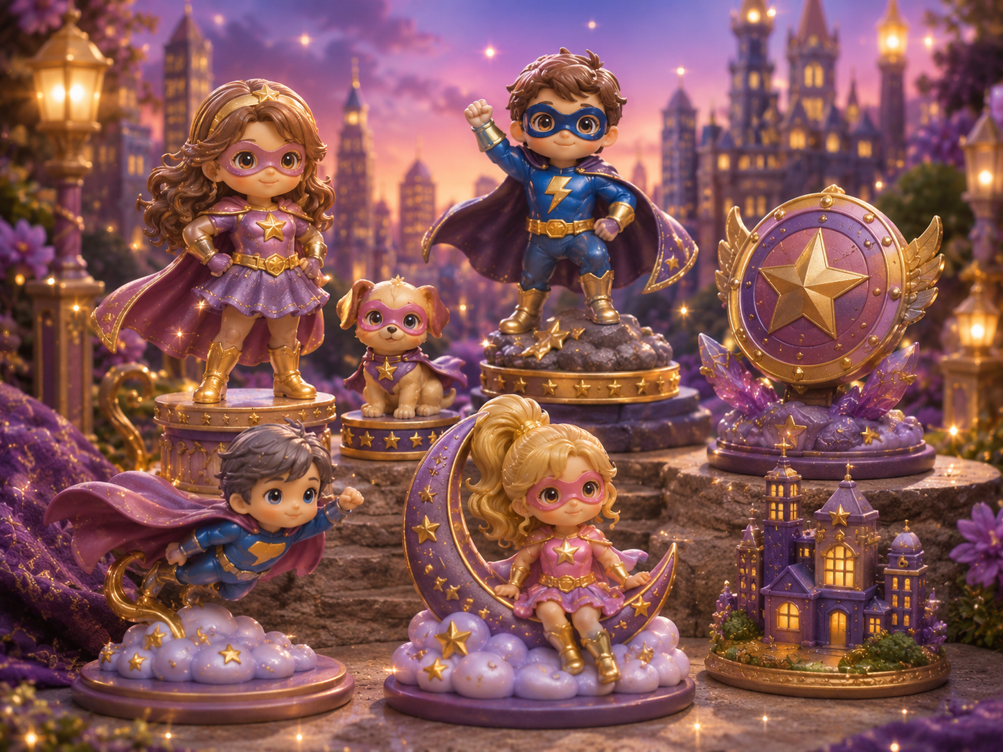 Superheroes sculpted keepsakes preview art