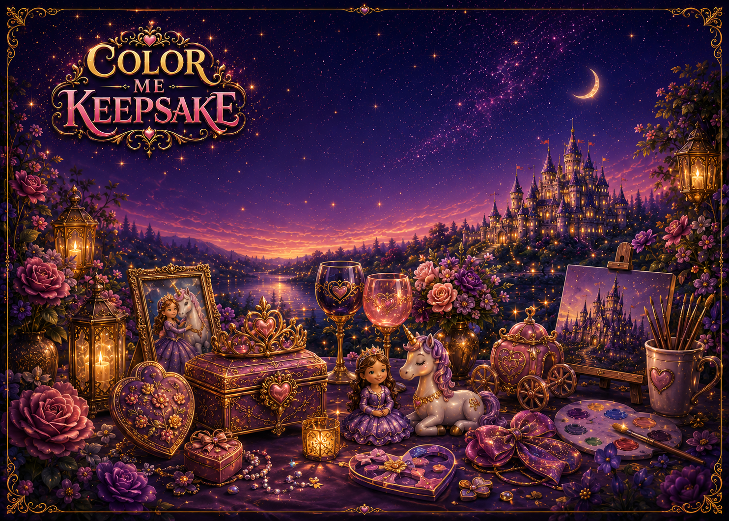 Sip Paint Slay magical Storybook style illustration