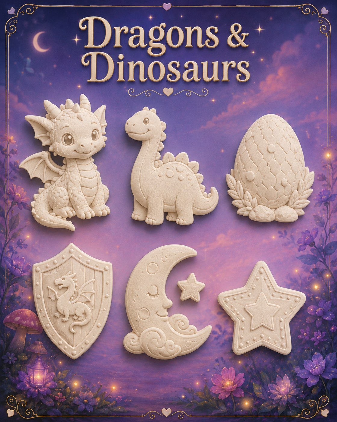 Dragons & Dinosaurs flatback keepsake pieces