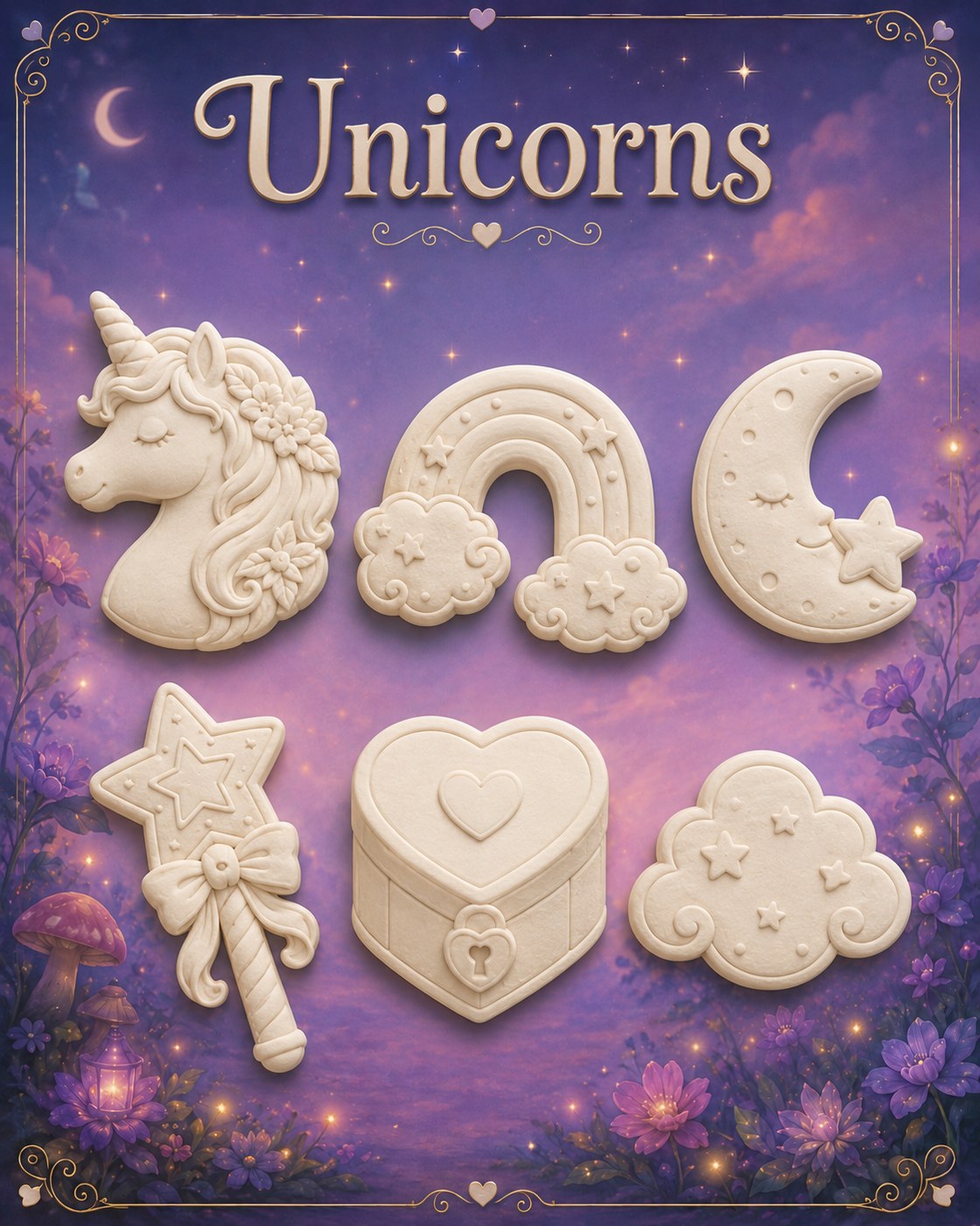 Unicorns flatback keepsake pieces