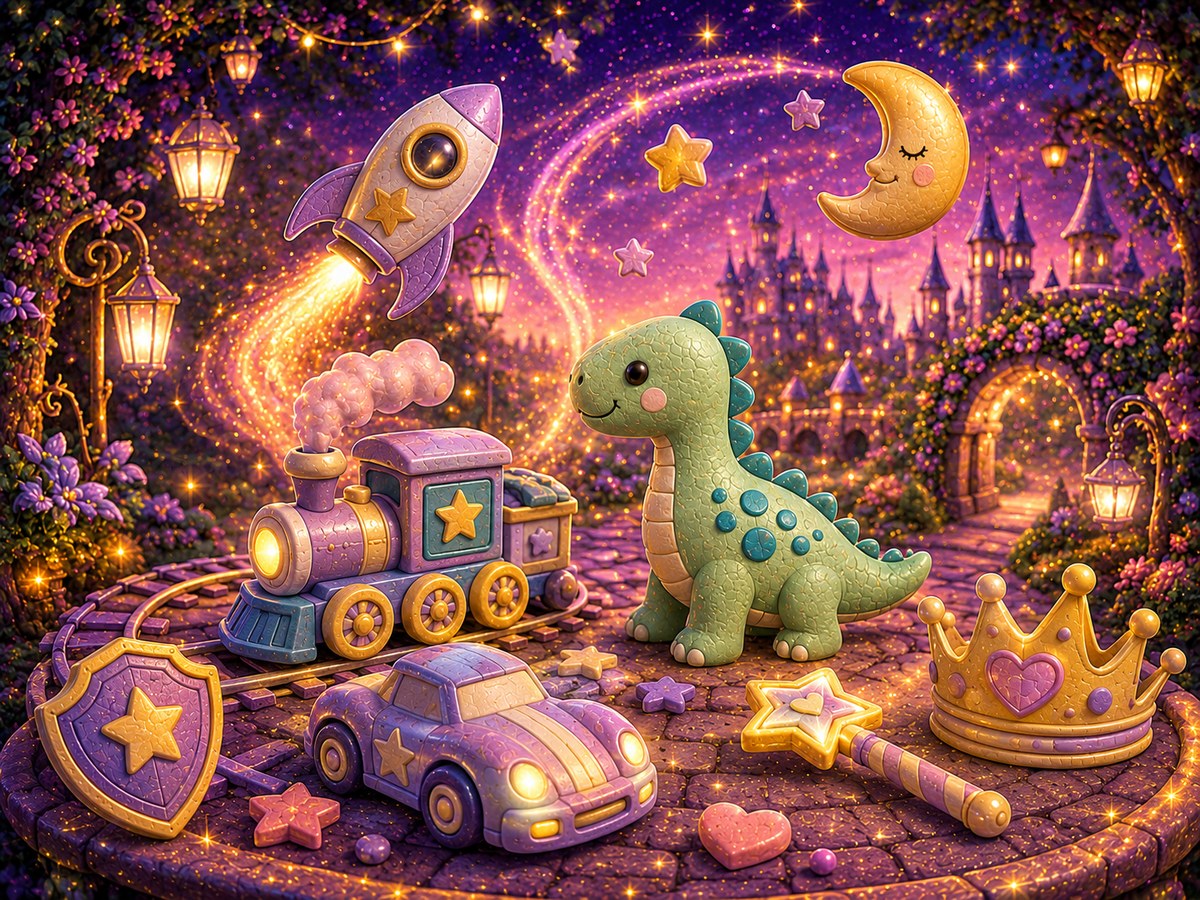 Playtime Adventures magical Storybook style illustration